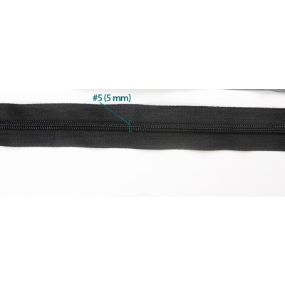 Taśma Suwakowa Zamek 5mm CZARNA - 1mb + 2 SUWAKI