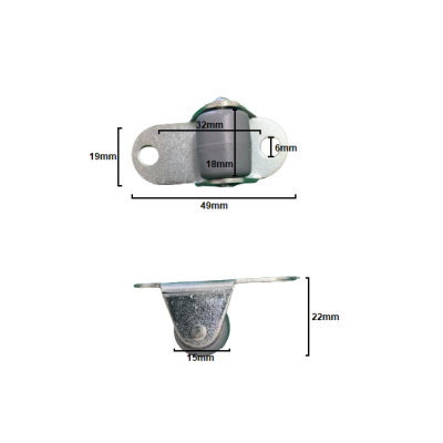 ROLKA MEBLOWA 15mm 1szt